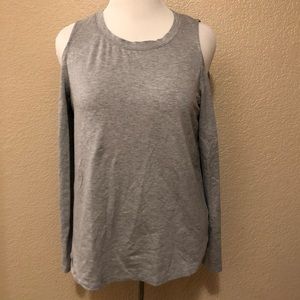 Splendid Light Weight Cold Shoulder Gray Sweater